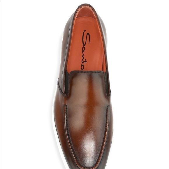 Santoni Farley Slipon Leather Sneakers 